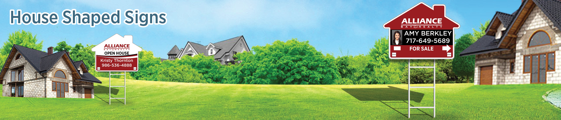 Alliance Bay Realty Real Estate House Shaped Signs - ABR real estate signs | BestPrintBuy.com