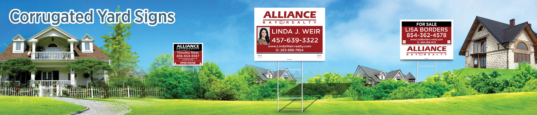 Alliance Bay Realty Real Estate Corrugated Yard Signs - ABR real estate signs | BestPrintBuy.com
