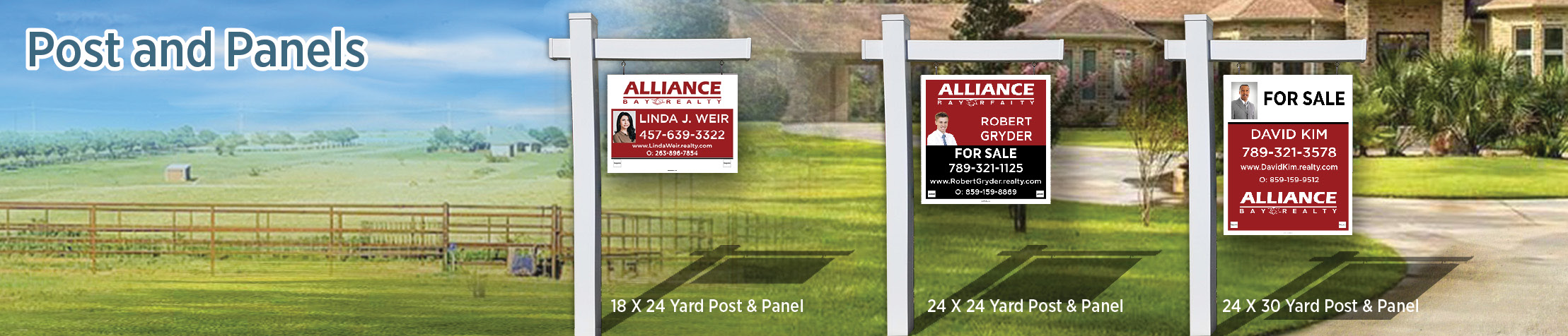 Alliance Bay Realty Real Estate Post and Panel - ABR real estate signs | BestPrintBuy.com
