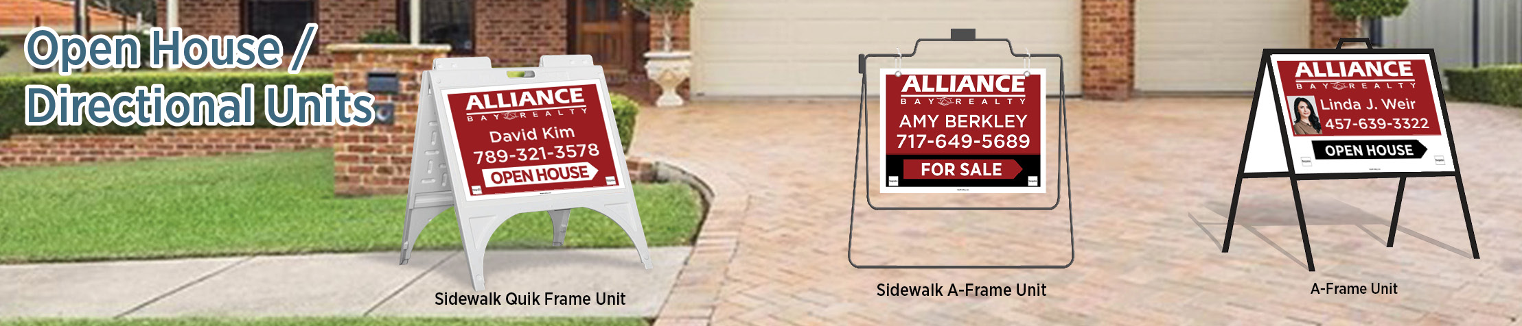 Alliance Bay Realty Real Estate Open House/Directional Units - ABR real estate Sidewalk A-Frame signs | BestPrintBuy.com