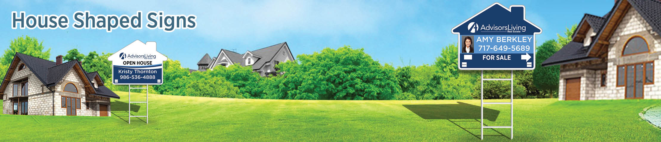 Advisors Living Real Estate House Shaped Signs - ALR real estate signs | BestPrintBuy.com