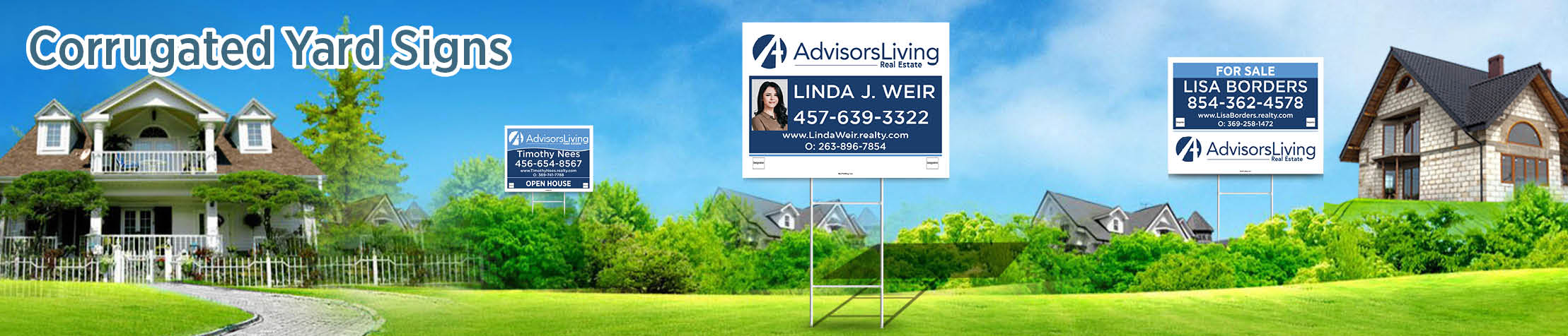 Advisors Living Real Estate Corrugated Yard Signs - ALR real estate signs | BestPrintBuy.com