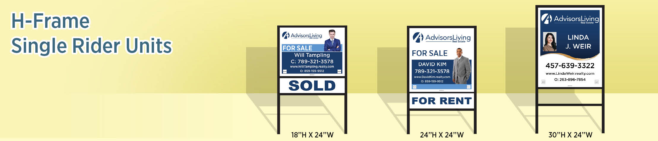 Advisors Living Real Estate H-Frame Single Rider Units - ALR real estate signs | BestPrintBuy.com
