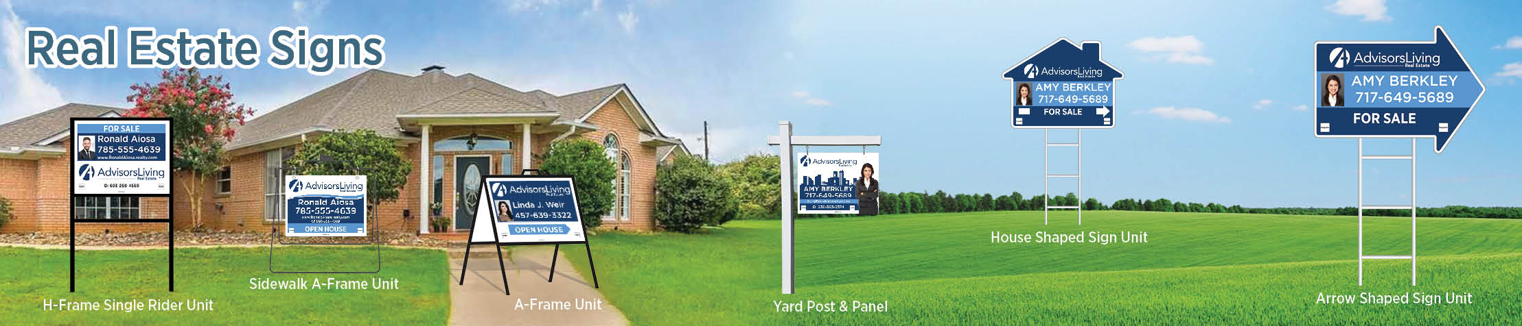 Advisors Living Real Estate Signs - ALR real estate signs - H-Frame Units, Directional Signs, A-Frame Units, Yard Post and Panel | BestPrintBuy.com