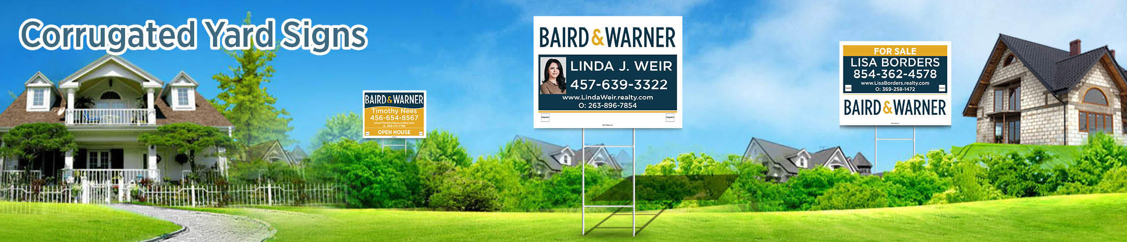 Baird & Warner Real Estate Corrugated Yard Signs - BW real estate signs | BestPrintBuy.com