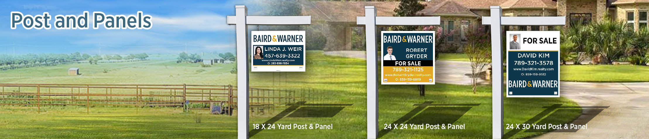 Baird & Warner Real Estate Post and Panel - BW real estate signs | BestPrintBuy.com
