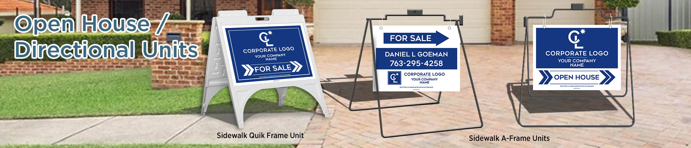 Coldwell Banker Real Estate Open House/Directional Units - real estate Sidewalk A-Frame signs | BestPrintBuy.com