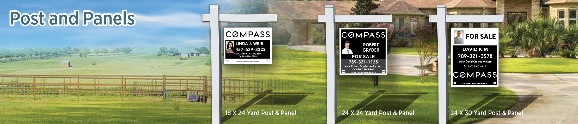 Compass Real Estate Post and Panel - real estate signs | BestPrintBuy.com