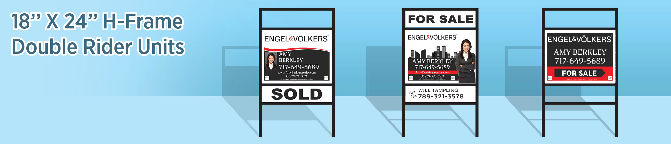 Engel Volkers Real Estate H-Frame Double Rider Units - EVR real estate signs | BestPrintBuy.com