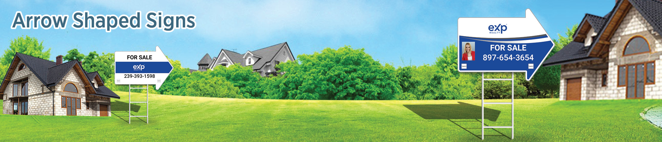 eXp Realty Real Estate Arrow Shaped Signs - MHRS approved vendor directional real estate signs | BestPrintBuy.com