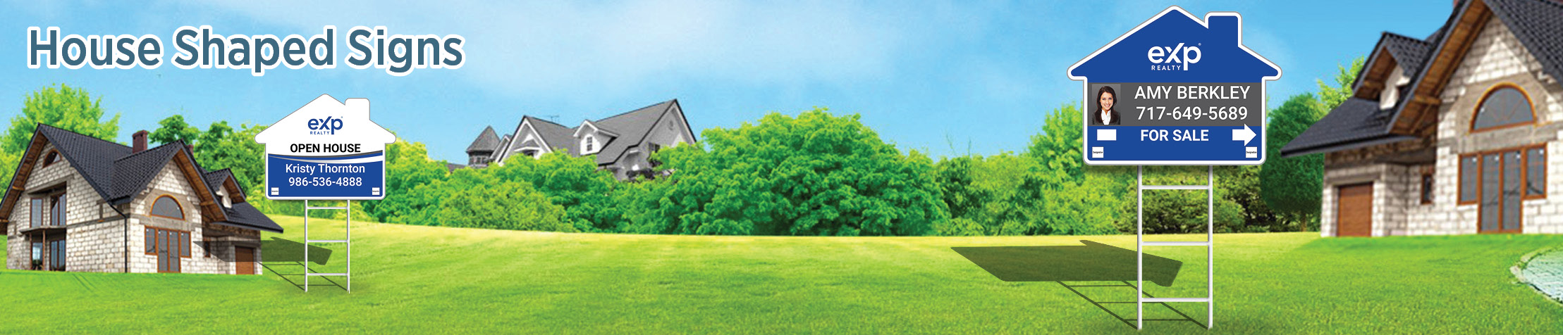 eXp Realty Real Estate House Shaped Signs - MHRS approved vendor real estate signs | BestPrintBuy.com