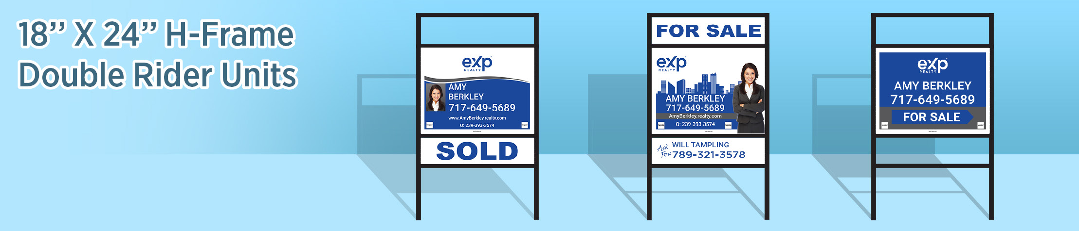 eXp Realty Real Estate H-Frame Double Rider Units - MHRS approved vendor real estate signs | BestPrintBuy.com