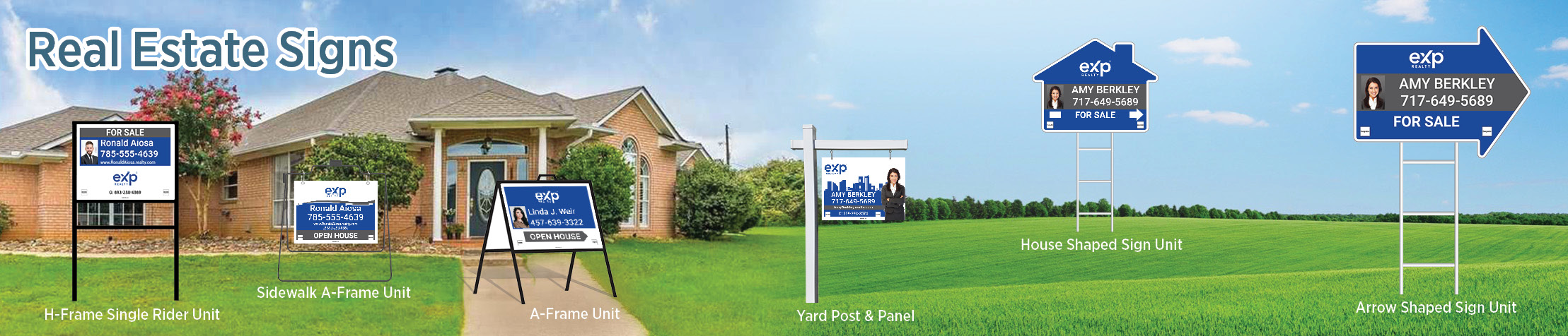 eXp Realty Real Estate Signs - MHRS approved vendor real estate signs - H-Frame Units, Directional Signs, A-Frame Units, Yard Post and Panel | BestPrintBuy.com