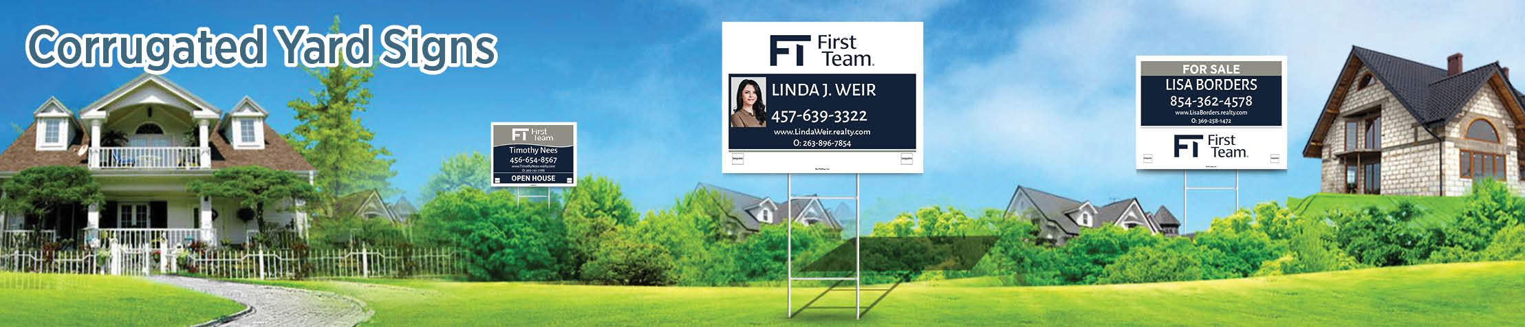First Team Real Estate Corrugated Yard Signs - FT approved vendor real estate signs | BestPrintBuy.com