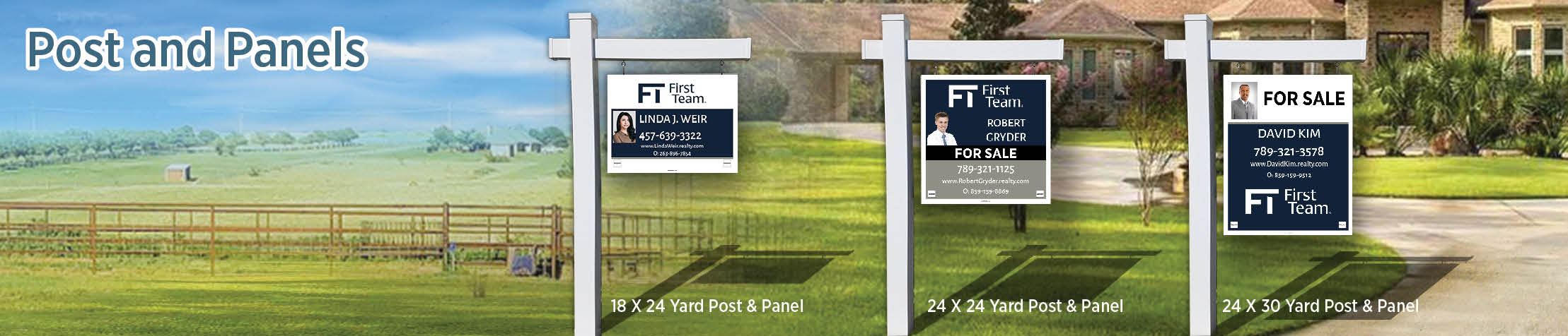 First Team Real Estate Post and Panel - FT approved vendor real estate signs | BestPrintBuy.com