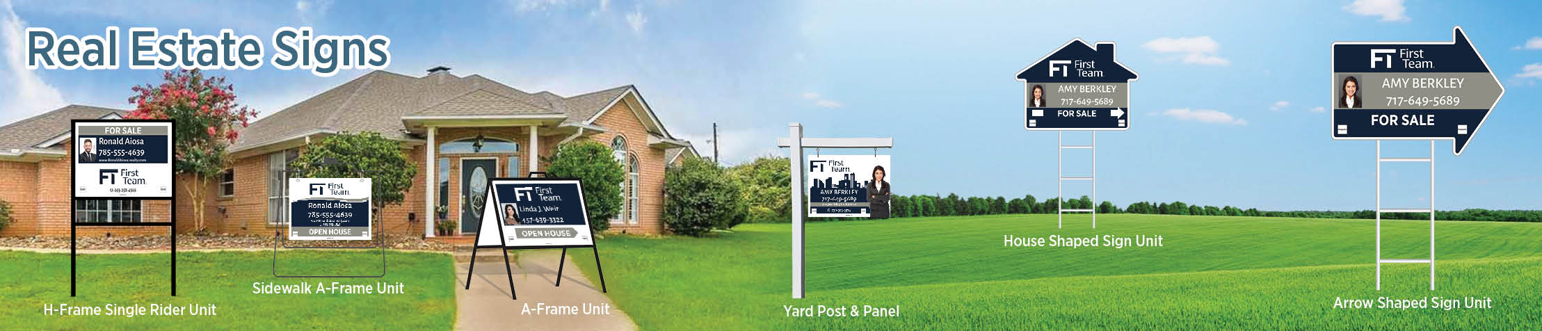 First Team Real Estate Signs - FT approved vendor real estate signs - H-Frame Units, Directional Signs, A-Frame Units, Yard Post and Panel | BestPrintBuy.com