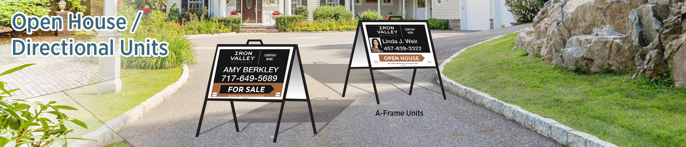 Iron Valley Real Estate Open House/Directional Units - IVRE approved vendor directional real estate signs | BestPrintBuy.com