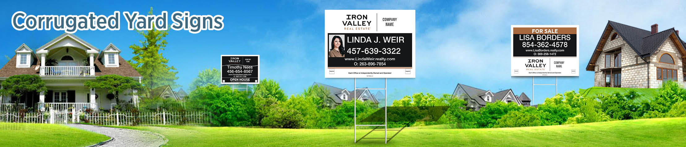 Iron Valley Real Estate Corrugated Yard Signs - IVRE approved vendor real estate signs | BestPrintBuy.com