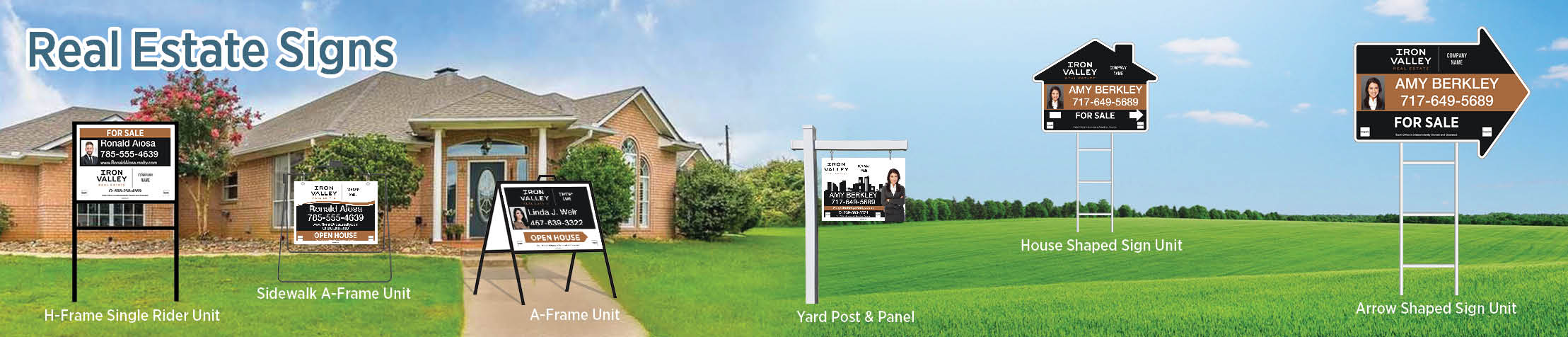 Iron Valley Real Estate Signs - IVRE approved vendor real estate signs - H-Frame Units, Directional Signs, A-Frame Units, Yard Post and Panel | BestPrintBuy.com
