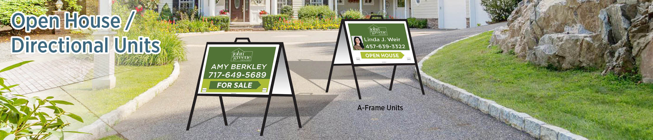 John Greene Realtor Real Estate Open House/Directional Units - directional real estate signs | BestPrintBuy.com