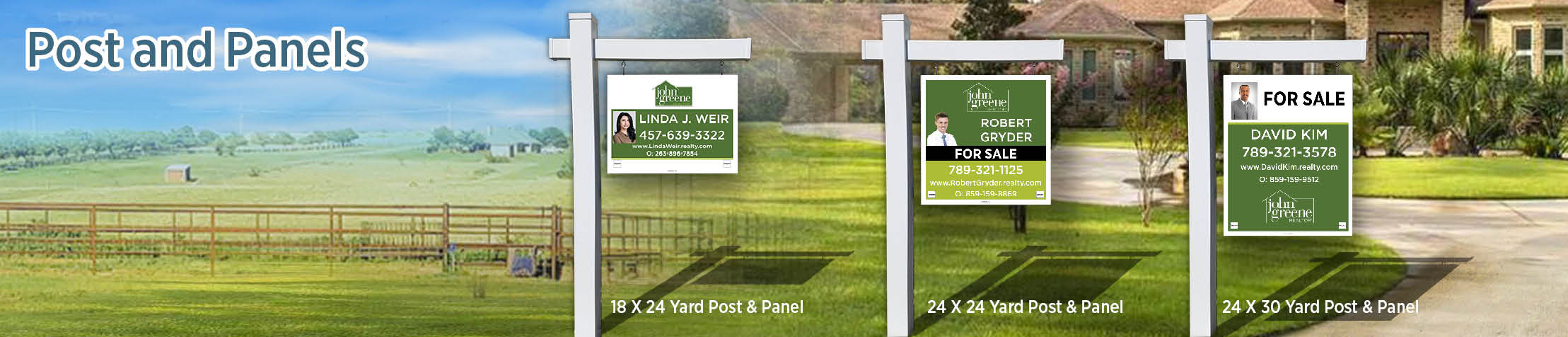 John Greene Realtor Real Estate H-Frame Single Rider Units - KW approved vendor real estate signs | BestPrintBuy.com