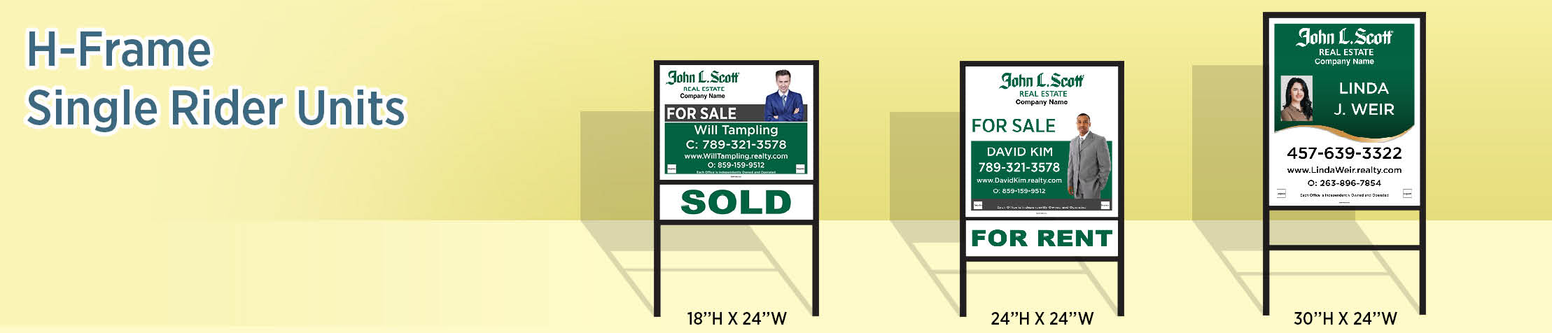 John L.Scott Real Estate H-Frame Single Rider Units - JLS real estate signs | BestPrintBuy.com
