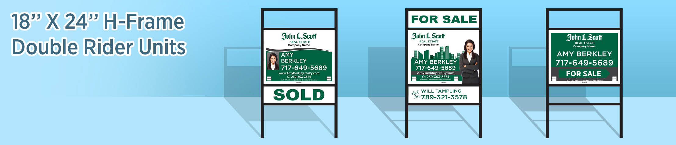 John L.Scott Real Estate H-Frame Double Rider Units - JLS real estate signs | BestPrintBuy.com
