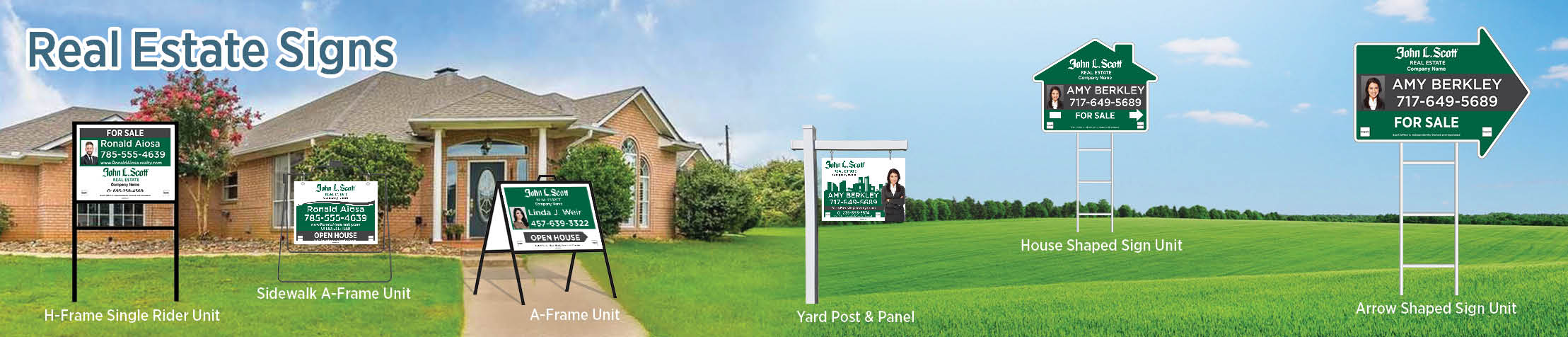 John L.Scott Real Estate Signs - JLS real estate signs - H-Frame Units, Directional Signs, A-Frame Units, Yard Post and Panel | BestPrintBuy.com