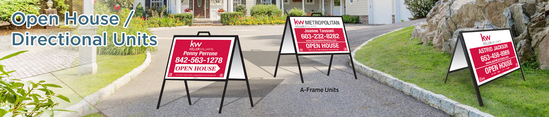 Keller Williams Real Estate Open House/Directional Units - KW approved vendor directional real estate signs | BestPrintBuy.com