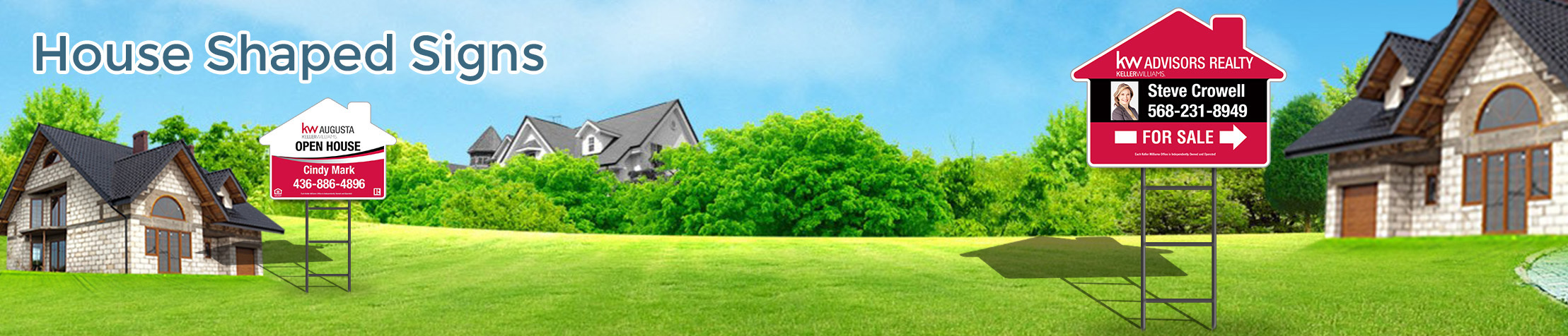 Keller Williams Signs -  House Shaped Signs  | BestPrintBuy.com