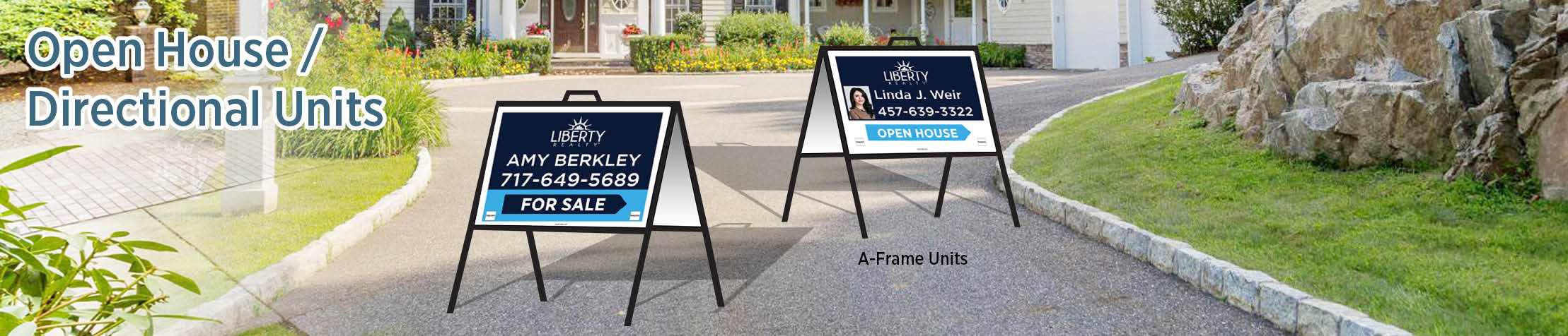 Liberty Realty Real Estate Open House/Directional Units - LIR directional real estate signs | BestPrintBuy.com