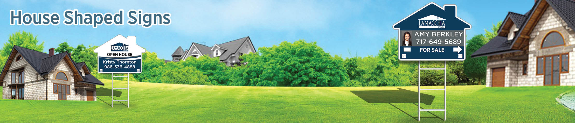 Lamacchia Realty Real Estate House Shaped Signs - LR approved vendor real estate signs | BestPrintBuy.com