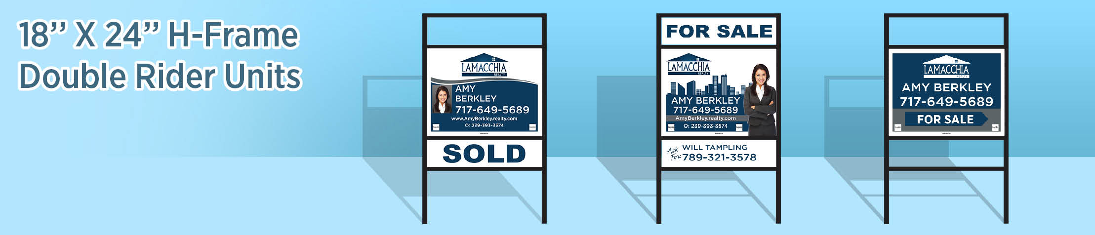 Lamacchia Realty Real Estate H-Frame Double Rider Units - LR approved vendor real estate signs | BestPrintBuy.com