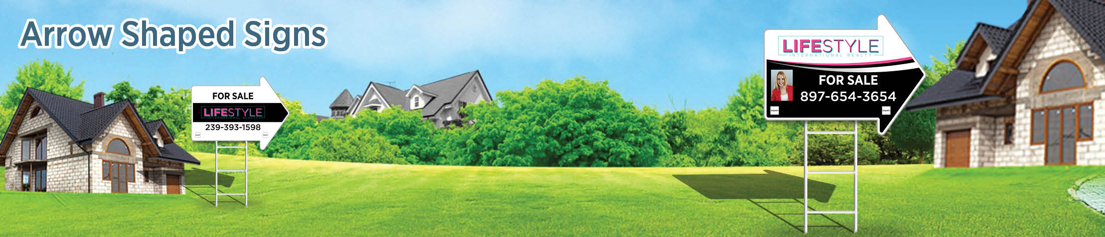 LIFESTYLE International Realty Real Estate Arrow Shaped Signs - LSIR directional real estate signs | BestPrintBuy.com