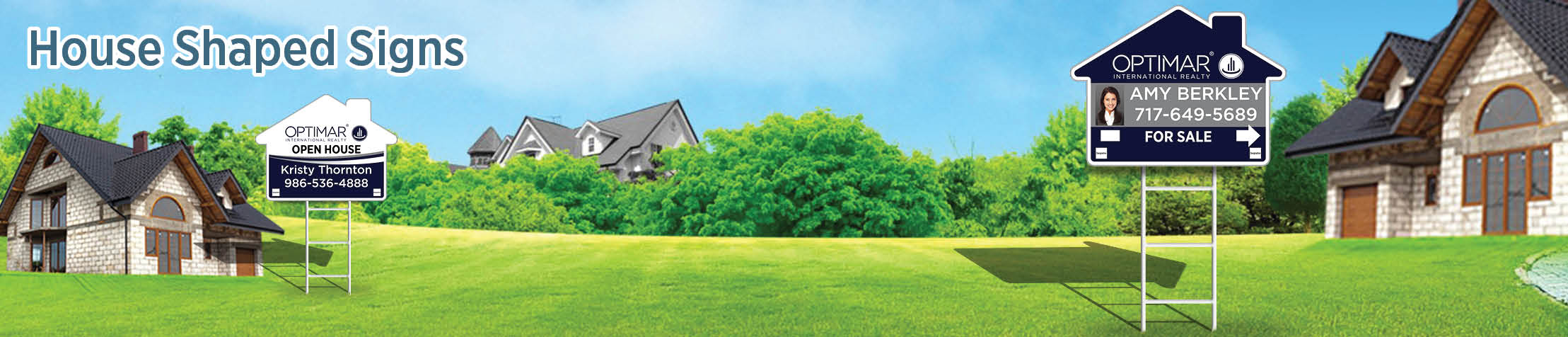 Optimar International Real Estate House Shaped Signs - OIR real estate signs | BestPrintBuy.com