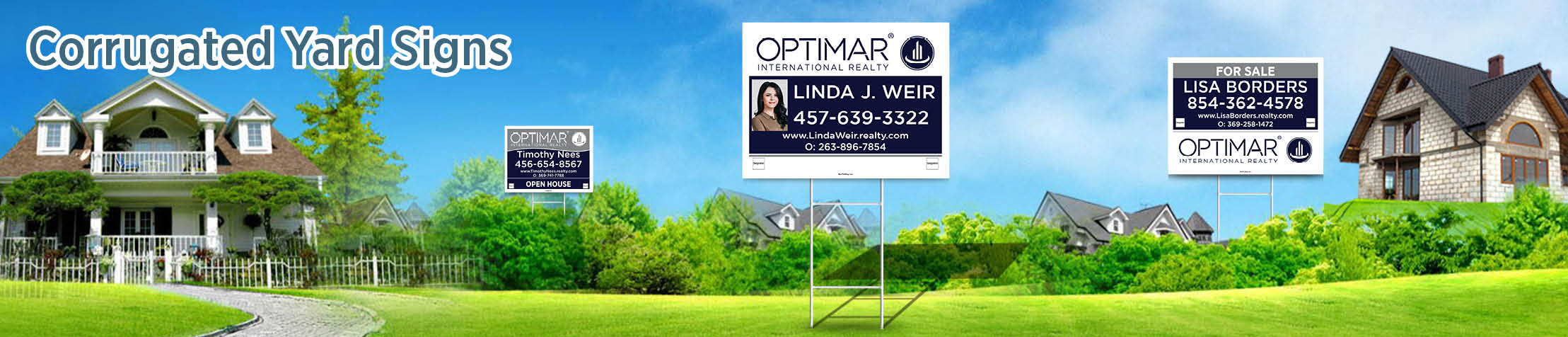 Optimar International Real Estate Corrugated Yard Signs - OIR real estate signs | BestPrintBuy.com