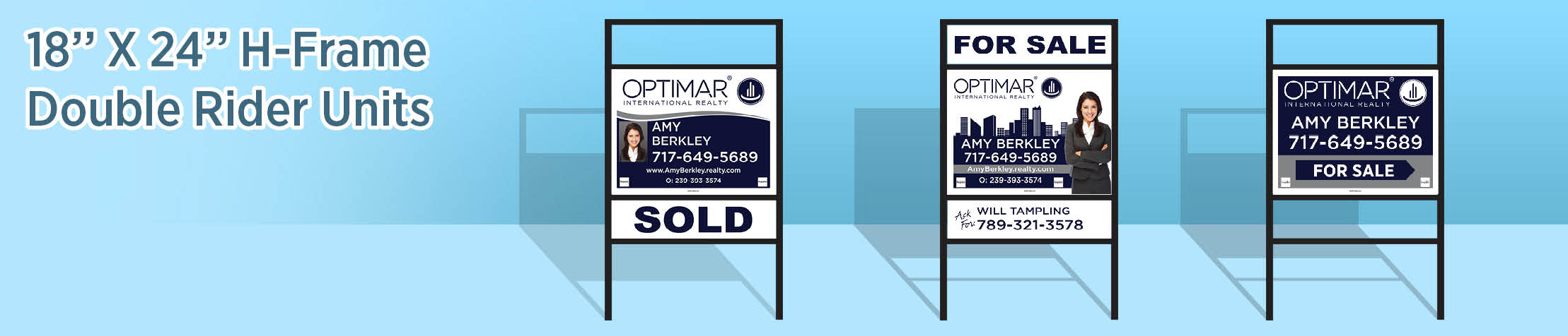 Optimar International Real Estate H-Frame Double Rider Units - OIR real estate signs | BestPrintBuy.com