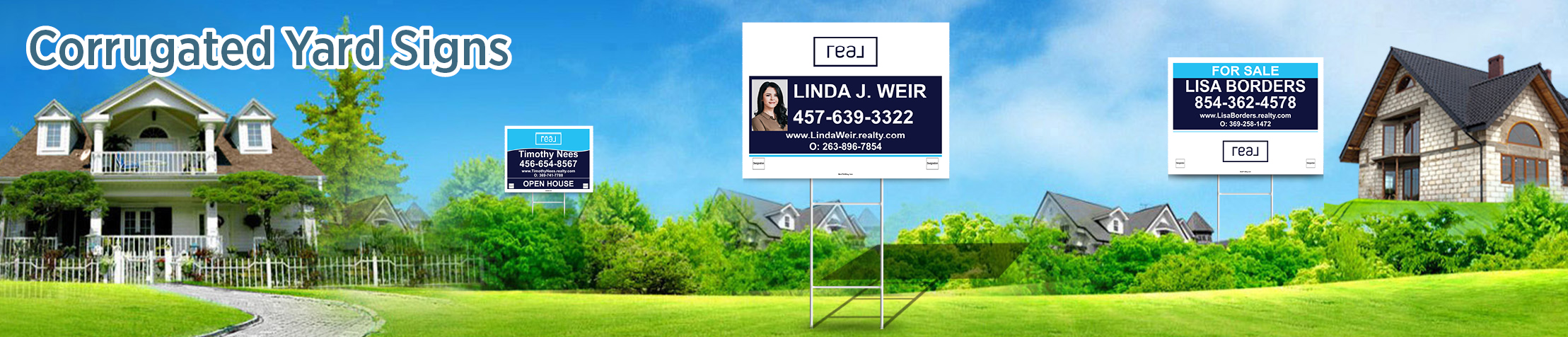 Real Real Estate Corrugated Yard Signs - real estate signs | BestPrintBuy.com