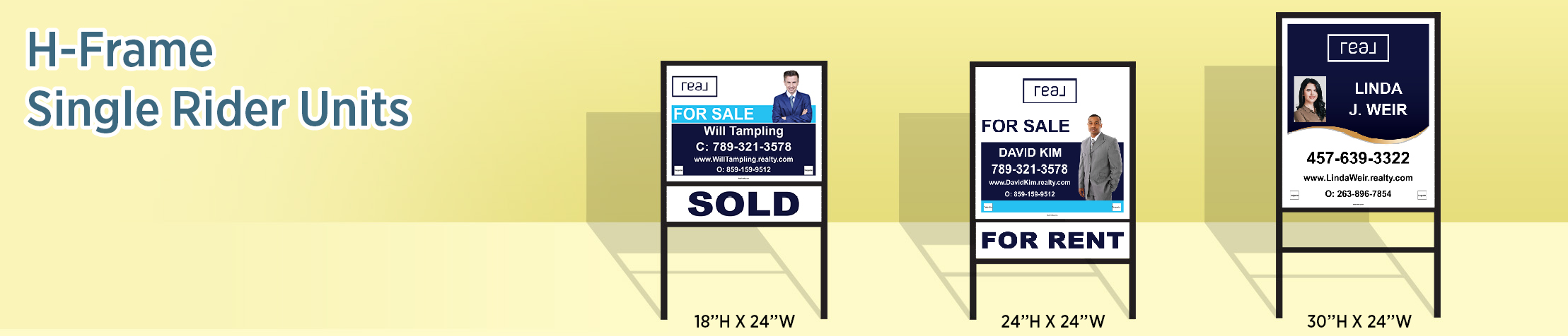Real Real Estate H-Frame Single Rider Units - real estate signs | BestPrintBuy.com