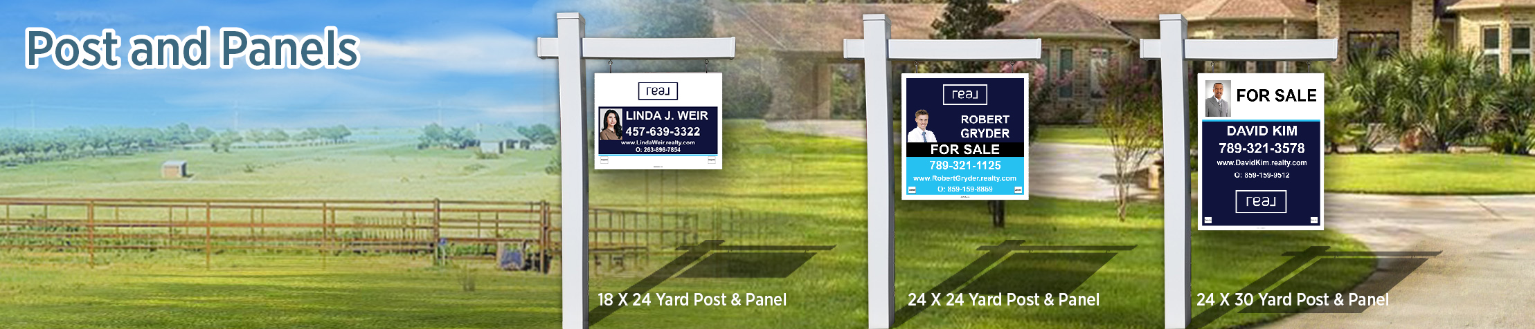 Real Real Estate Post and Panel - real estate signs | BestPrintBuy.com