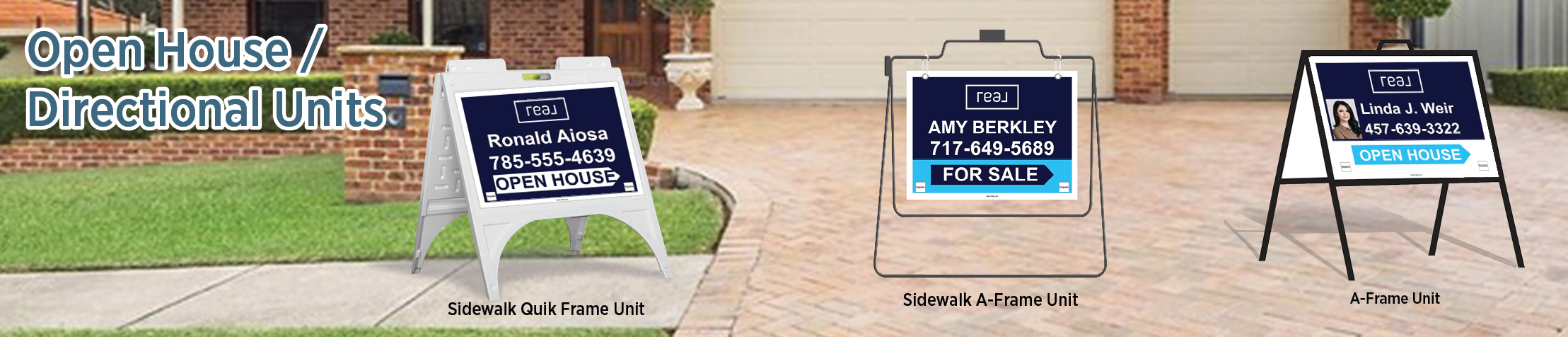 Real Real Estate Open House/Directional Units - real estate Sidewalk A-Frame signs | BestPrintBuy.com