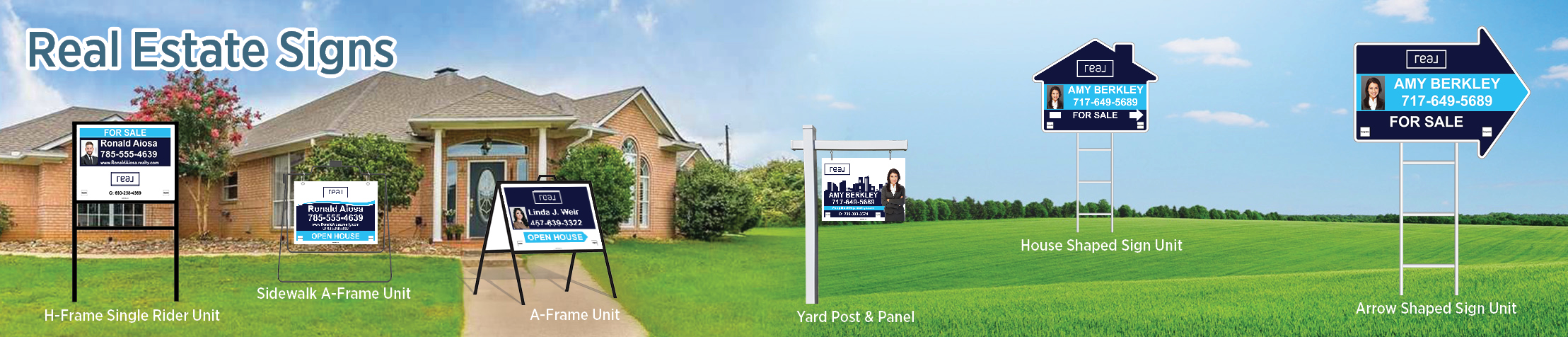 Real Real Estate Signs - real estate signs - H-Frame Units, Directional Signs, A-Frame Units, Yard Post and Panel | BestPrintBuy.com