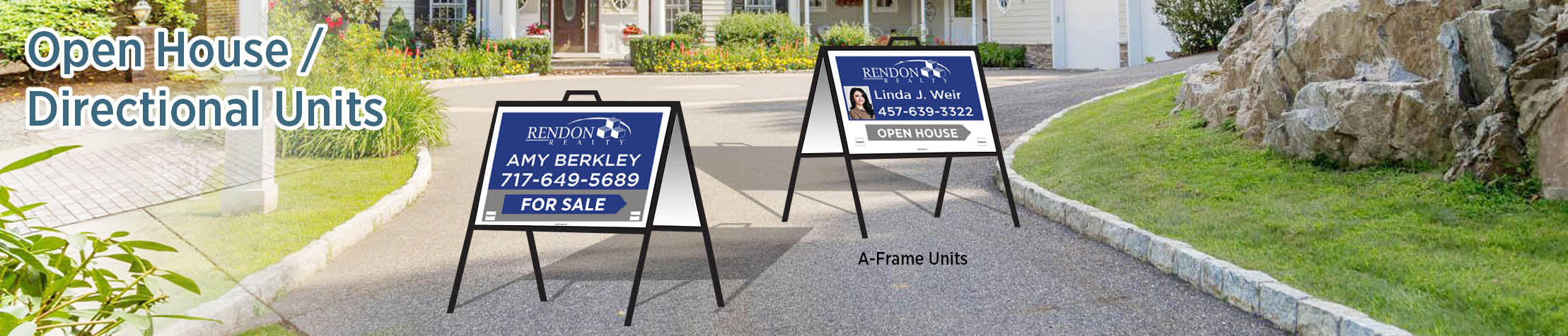 Rendon Realty Real Estate Open House/Directional Units - directional real estate signs | BestPrintBuy.com