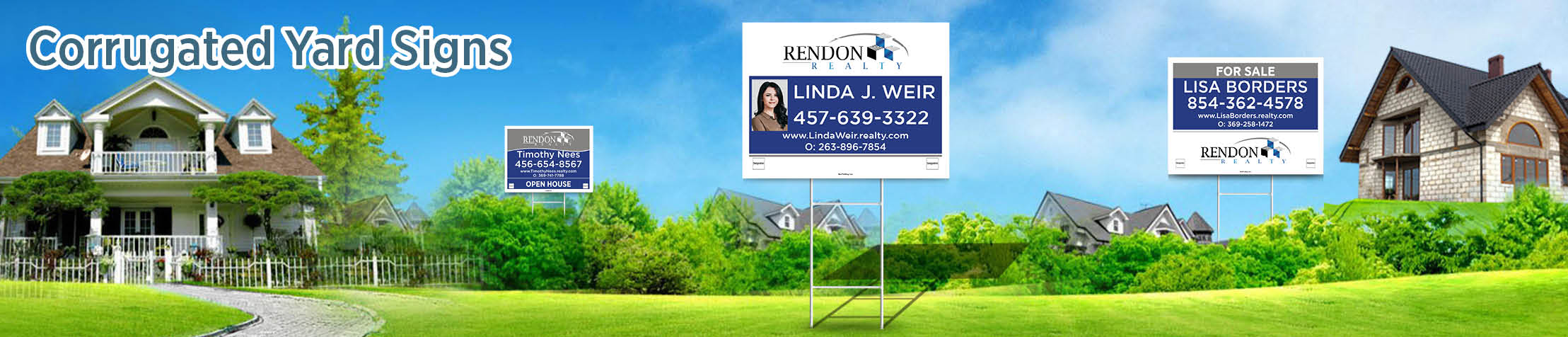 Rendon Realty Real Estate Corrugated Yard Signs - RNR real estate signs | BestPrintBuy.com