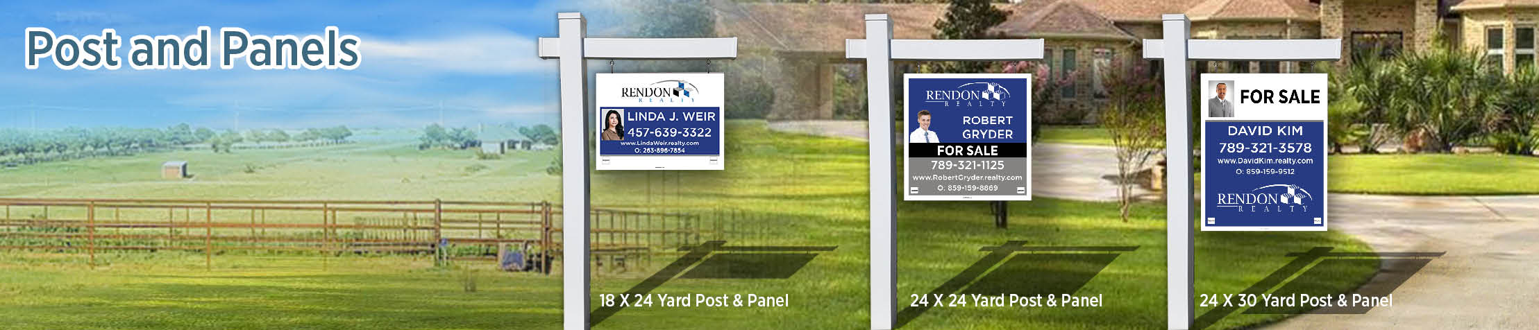 Rendon Realty Real Estate H-Frame Single Rider Units - KW approved vendor real estate signs | BestPrintBuy.com