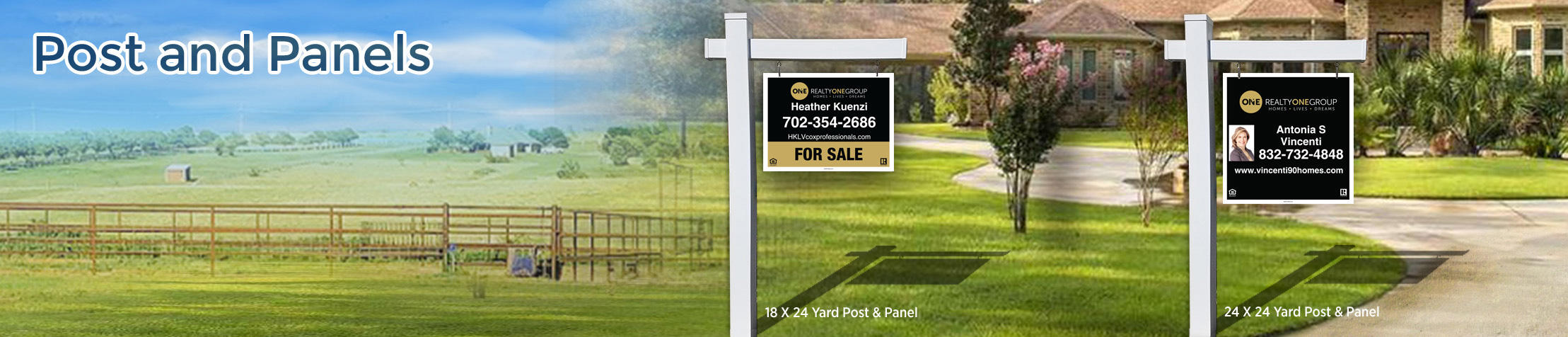 Realty ONE Group Real Estate H-Frame Single Rider Units - KW approved vendor real estate signs | BestPrintBuy.com