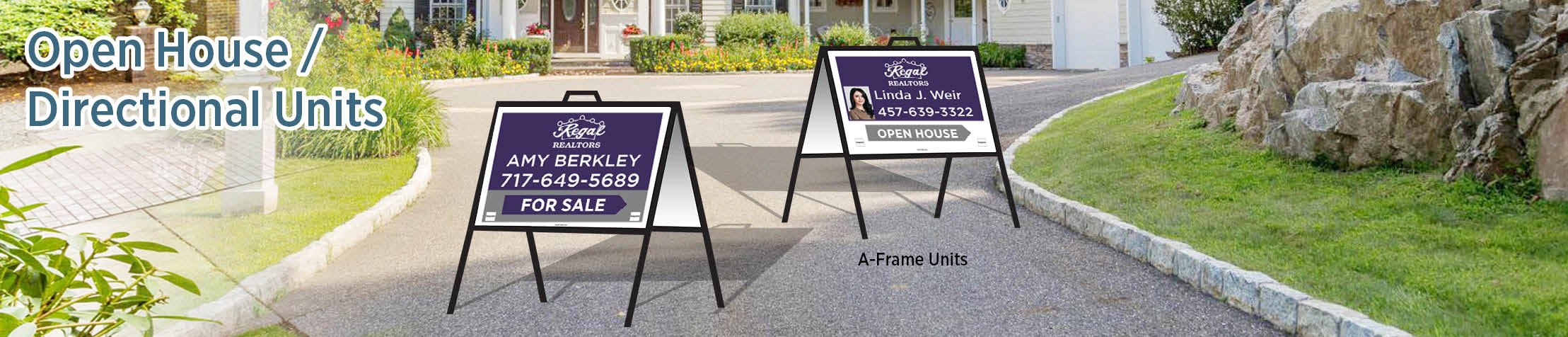 Regal Realtors Real Estate Open House/Directional Units - directional real estate signs | BestPrintBuy.com