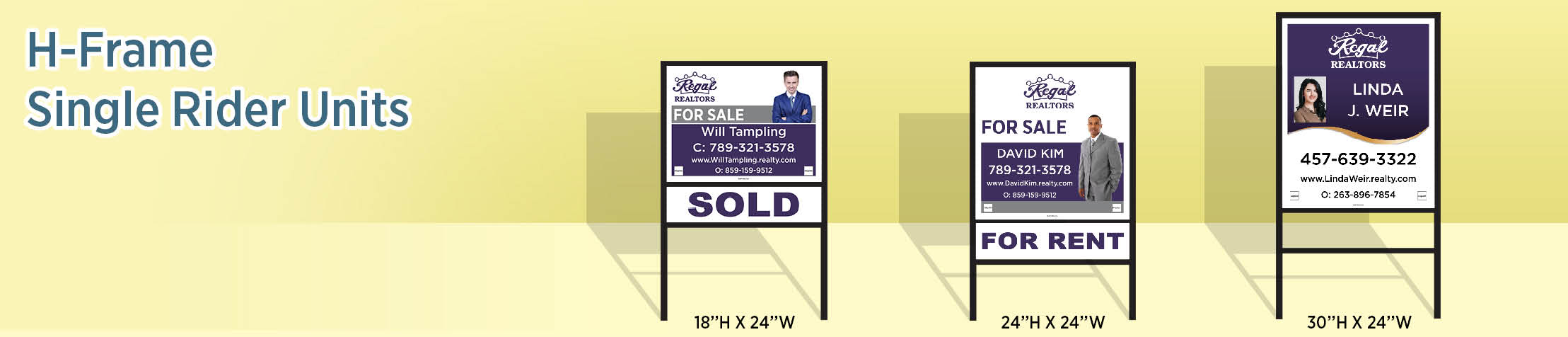 Regal Realtors Real Estate H-Frame Single Rider Units - real estate signs | BestPrintBuy.com