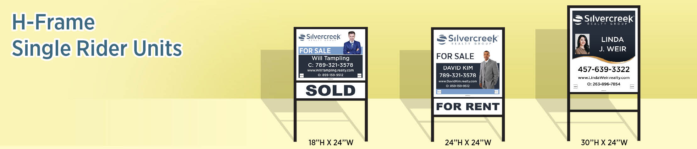 Silvercreek Realty Group Real Estate H-Frame Single Rider Units - SCR approved vendor real estate signs | BestPrintBuy.com