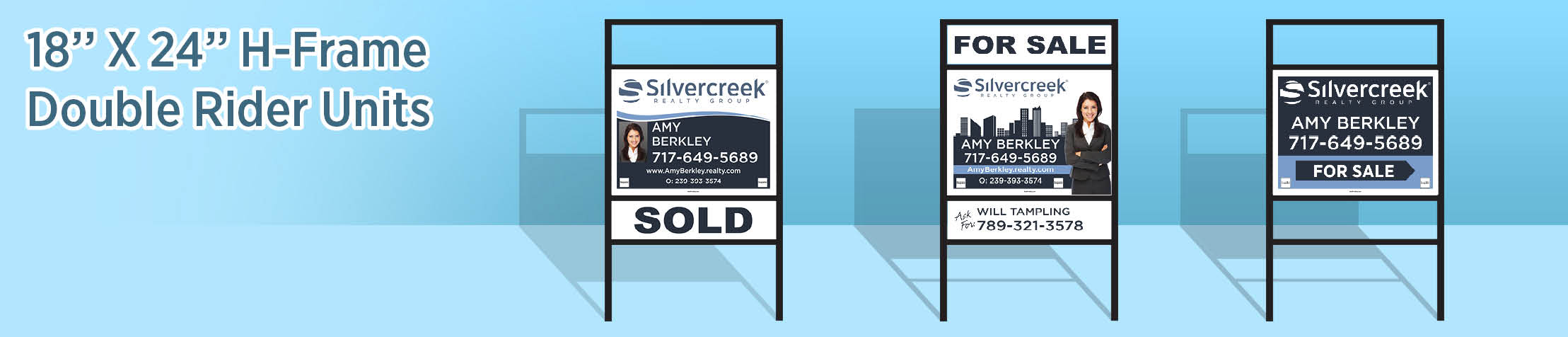 Silvercreek Realty Group Real Estate H-Frame Double Rider Units - SCR approved vendor real estate signs | BestPrintBuy.com